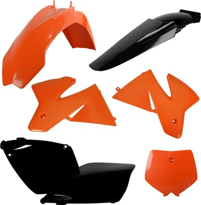 Immagine prodotto di Set In Plastica Per Ktm Sx '00 Inclusa Piastra Anteriore (8660300001) Colore Arancione Nero