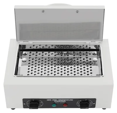 Produktbild von Reinigungsgerät für Nagelwerkzeuge - Hochtemperatur Sterilisator - Einstellbare Zeit und Temperatur - 300W - 220V 50Hz EU-Stecker - Weiß