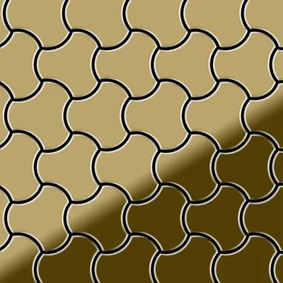 Produktbild von Mosaik Fliese massiv Metall Titan hochglänzend gold 1,6mm stark Ubiquity-Ti-GM