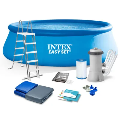 Zdjęcie produktu dla Intex 26168, 14141 l, Basen nadmuchiwany, Drabina, Niebieski, 46,9 kg