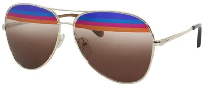 Image de Salvatore Ferragamo SF172S Lunettes de soleil aviateur en métal pour femme