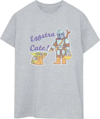 Produktbild von Star Wars - "The Mandalorian Eggstra Cute" T-Shirt für Damen BI45995 (M) (Grau)