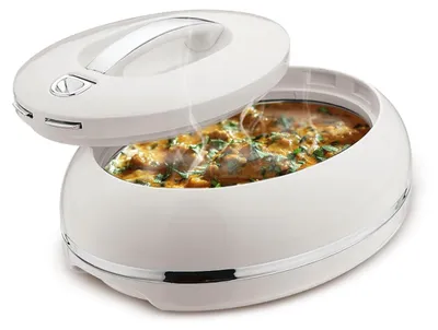 Ovale Thermobox 1 L Edelstahl – Warmhalte-/Kühlschale für Buffet