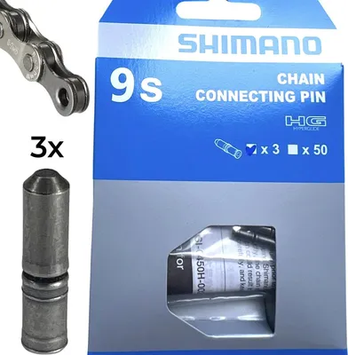 Produktbild von Shimano Kettennietstifte HG für 9-fach Ketten (3er Pack) verpackt