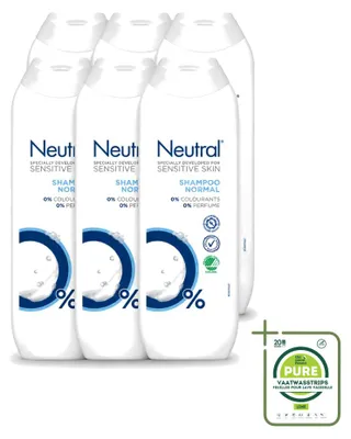 Imagen del producto de 6 champús neutros al 0% para cabello normal - 250 ml - Pack grande - 6 unidades
