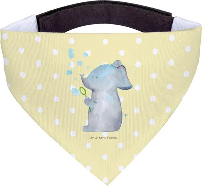 Produktbild von Mr. & Mrs. Panda Bandana Elefant Seifenblasen - Gelb Pastell - Geschenk, Elefanten, Halstuch Hund, für, Hunde, Heimat, Lustige Sprüche, Liebe, Tuch, Dreieckstuch
