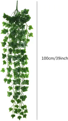 Produktbild von GROOFOO Raylang 2 Stück 99 cm Künstliche Efeu-Hängepflanze zum Aufhängen Hängender Korb mit kleinem Vogelnest