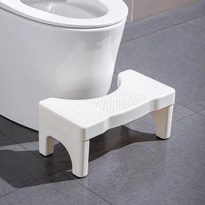 Imagen del producto de Unyqoos®: Taburete ergonómico para el inodoro – ahorra espacio, antideslizante y reciclable, con patas desmontables, promueve una postura natural al sentarse (ideal para casos de hemorroides y estreñimiento)