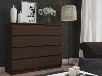 Obrázek produktu pro Vysoká komoda 138 cm s 8 zásuvkami, příborník, skříňka, 99 cm vysoká