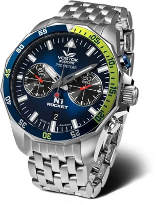 Produktbild von Herrenuhr VOSTOK EUROPE 6S21-225A708B in klassischem Marineblau, wasserdicht.