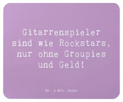 Produktbild von Mr. & Mrs. Panda mousematte Spruch Gitarre Helden - Lavendeltraum - Geschenk, Mouse Pad, Liebe, Freiheit, Musik, Musiker, Leidenschaft, pc mousepad, Mauspad, Instrument