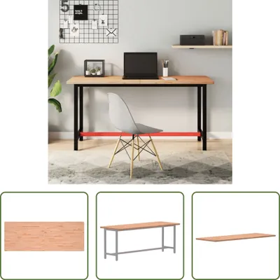 Zdjęcie produktu dla The Living Store Blat biurka 150x55x2,5 cm lite drewno bukowe