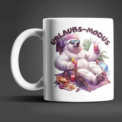 Produktbild von Eisbär Urlaubs-Modus Keramik Kaffeetasse Teetasse Tasse Geschenkidee