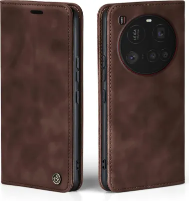 Produktbild von Handy Hülle für Xiaomi 15 Ultra Klapphülle Bookcase Flip Cover Handy Tasche Etui Farbe: Dunkelbraun