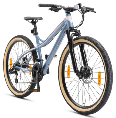 Produktbild von BIKESTAR Hardtail Aluminium Mountainbike 26 Zoll, 21 Gang Shimano Schaltung mit Scheibenbremse | 16 Zoll Rahmen MTB Erwachsenen- und Jugendfahrrad | Weiß