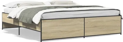 Produktbild von Möbel Bettgestell Sonoma-Eiche 180x200 cm Holzwerkstoff und Metall - Klassische Betten 3279873