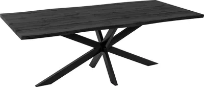 Produktbild von Esstisch Baumkante Holz-Optik Grau 220 x 100 Spider-Gestell schwarz JOSY