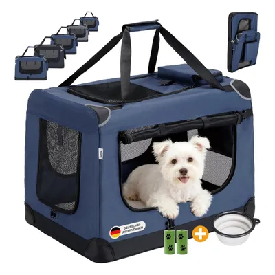 Produktbild von Faltbare Hundebox S 50x36x34cm, Robuste Transportbox Auto für Hund & Katze, Atmungsaktiv Wasserdicht Dark Blue