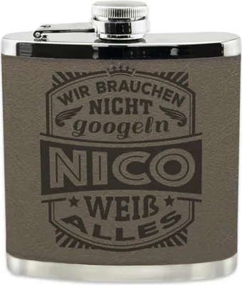 Produktbild von Personalisierter echter Kerl Flachmann mit Namen- Nico