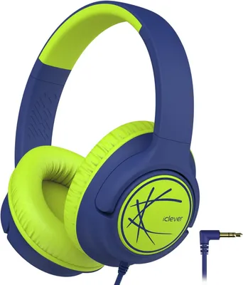 Produktbild von iClever Kinderkopfhörer mit Kabel, 85 dBA Lautstärkebegrenzung, Stereo Sound, Over-Ear Faltbar, 3,5 mm Klinke, Leicht & Robust für Schule, Reisen