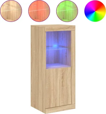 Produktbild von Sideboard mit LED-Leuchten Sonoma-Eiche 41x37x100 cm