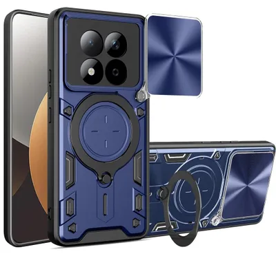 Produktbild von Handyhülle mit CamShield für Xiaomi Redmi Note 15 Pro 5G, Techsuit CamGuard Pro, Blau-Schwarz