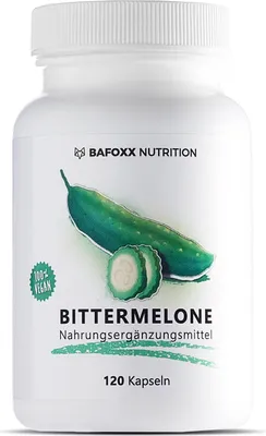 Produktbild von BAFOXX Nutrition® Bittermelone Kapseln - 120 Stück - Naturprodukt mit 800 mg Extrakt pro Tagesdosis - vegan und ohne Zusatzstoffe