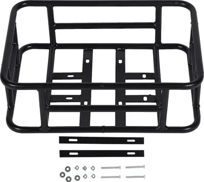 Image de Panier arrière de vélo, grande capacité, construction en acier étanche, noir