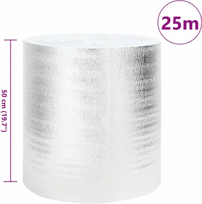 Produktbild von vidaXL Heizkörper-Reflektorfolie Silber 25 x 0,5 m Polyethylen