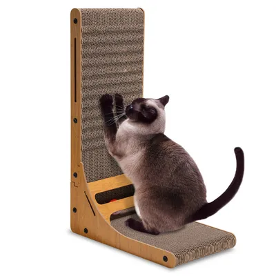 Produktbild von Jopassy Katzen Kratzbrett Katzenbett Kratzmatte L förmig Kratzpappe Katzenkratzbrett