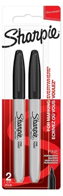 Produktbild von Sharpie Permanentmarker mit feiner Spitze, schwarz, 2 Stück