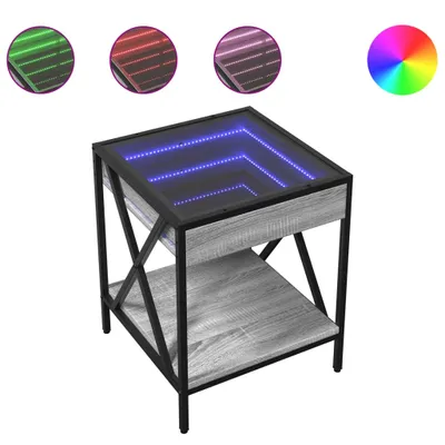 Obrázek produktu pro Konferenční stolek s Infinity LED šedý sonoma 40 x 40 x 49 cm
