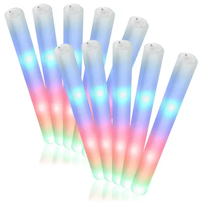 Productafbeelding van com-four® 10x LED-lichtstaaf van schuim, RGB-kleurwisselaar, 40 cm