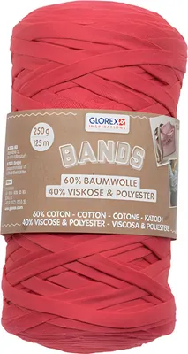 Produktbild von GLOREX Makramee Bands, Rot, Baumwolle/Viskose/Polyester, 125 m, 40 °C, 250 g, 1 Stück(e)