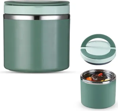 Produktbild von Thermobehälter für Essen, 1000ml Edelstahl Warmhaltebehälter für Kinder, Thermos Essensbehälter mit Griff, Thermobehälter mit Griff, Thermo Lunchbox Warmhalten Essen