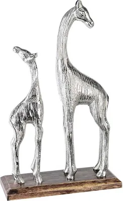 Produktbild von Casablanca Skulptur Giraffen Alu/Mangoholz H.25,5cm  Höhe: 42 cm  Breite: 25.50 cm  Tiefe: 10 cm 43199