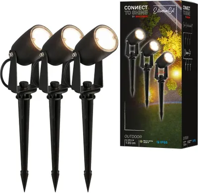 Immagine prodotto di CONNECT TO SHINE Set di espansione Iris con set di 3 faretti da giardino a LED, IP65