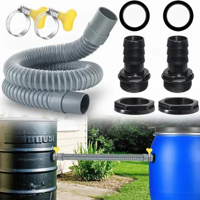 Imagen del producto de InAndOutdoorMatch - Kit de conexión para depósitos de agua de lluvia - Manguera de 50 cm - Diámetro de 30 mm, Imagen generada por IA