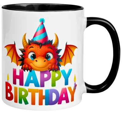 Produktbild von Tasse Geburtstag – „Happy Birthday Drache“ – Geburtstagsgeschenk Junge Mädchen