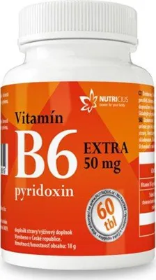 Obrázok produktu pre Vitamín B6 EXTRA - pyridoxín 50 mg 60 tbl.