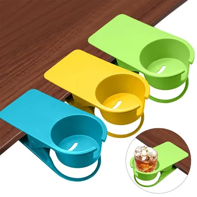Produktbild von Tisch Becherhalter mit Klemme , multifunktional für Getränke,Stifte und Handy, für Büro, Schule und Zuhause,geeignet bis 8cm Becherdurchmesser,3pcs