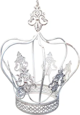 A white decorative crown on a white background.