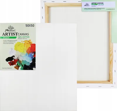 Produktbild von Phoenix Künstlerleinwand 50 x 50 cm, Baumwollgewebe, grundiert, 280 g/m², 17x23 mm Keilrahmen