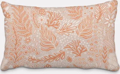 Produktbild von SCHÖNER LEBEN. Kissenhülle aus Baumwolle Blätter Blumen Gräser grau Größe 60x80cm (HxB) 60x80cm (HxB) Größe