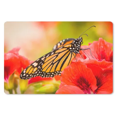 Produktbild von MuchoWow® Mauspad Mousepad Blumen - Schmetterlinge - Monarch 27x18 cm - Mousepads - Maus Mat - Pad - Mausunterlage - Büroartikel - Desk Matten