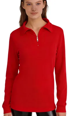Produktbild von Brandsseller Damen Rollkragenpullover mit Reißverschluss Rot Größe 40