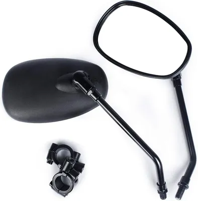 Produktbild von Universal-Motorradspiegel in Schwarz mit 2,2 cm Lenkerhalterung für Fahrrad und Motorrad