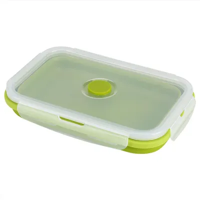 Immagine prodotto di Contenitore pieghevole portatile in silicone da 800 ml per il pranzo, contenitore pieghevole per alimenti, colore verde
