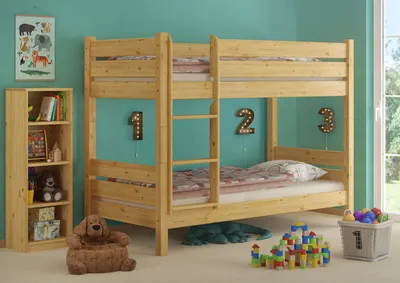 Produktbild von Etagenbett variables Zubehör extra stabil 80x200 Massivholzbett Nische 80 teilbar V-60.16-08T80ohne Zubehör