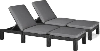 Produktbild von Allibert Sonnenliege Daytona anthrazit 2 Pack - Rattanoptik, wetterfest, Garten, Outdoor
